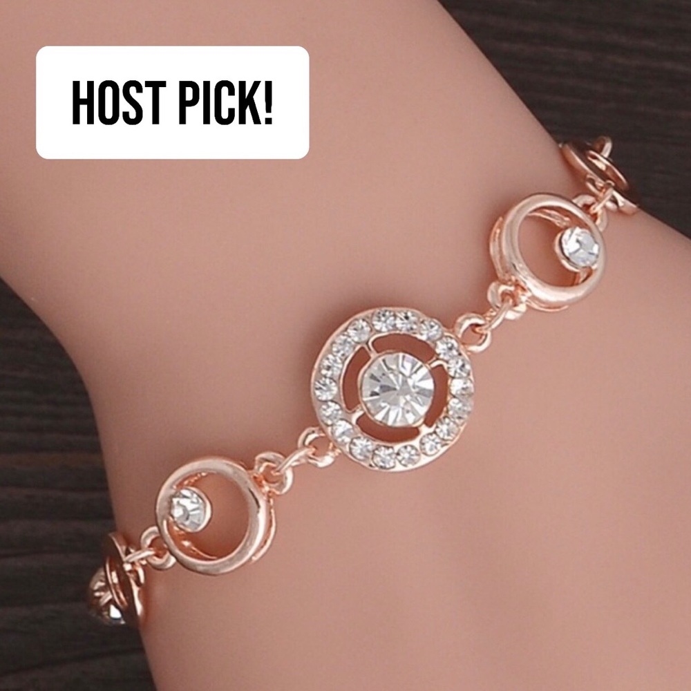 18k Rose Gold and Crystal Bracelet
